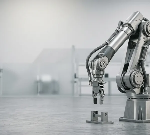 Bras robotique collaboratif moderne dans un environnement industriel éclairé avec précision
