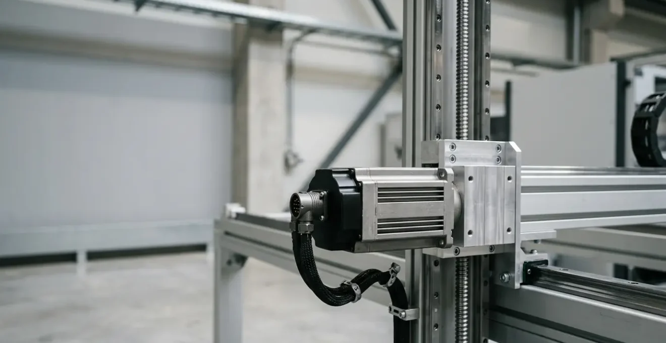 Servomoteur brushless sur système de positionnement industriel avec axes critiques