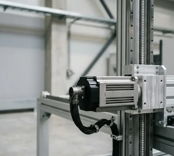 Servomoteur brushless sur système de positionnement industriel avec axes critiques