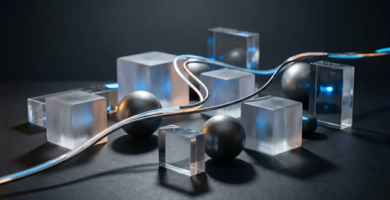 Représentation visuelle de l'algorithme de planification de trajectoire robotique évitant les obstacles dans un espace contraint