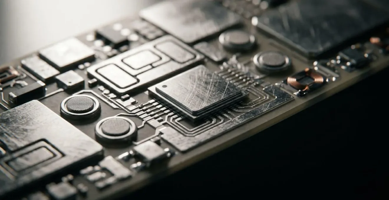Gros plan sur des capteurs tactiles et actionneurs miniaturisés intégrés dans une interface médicale