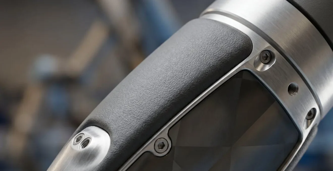 Système de sécurité active sur outillage de cobot avec protection intégrée en environnement collaboratif