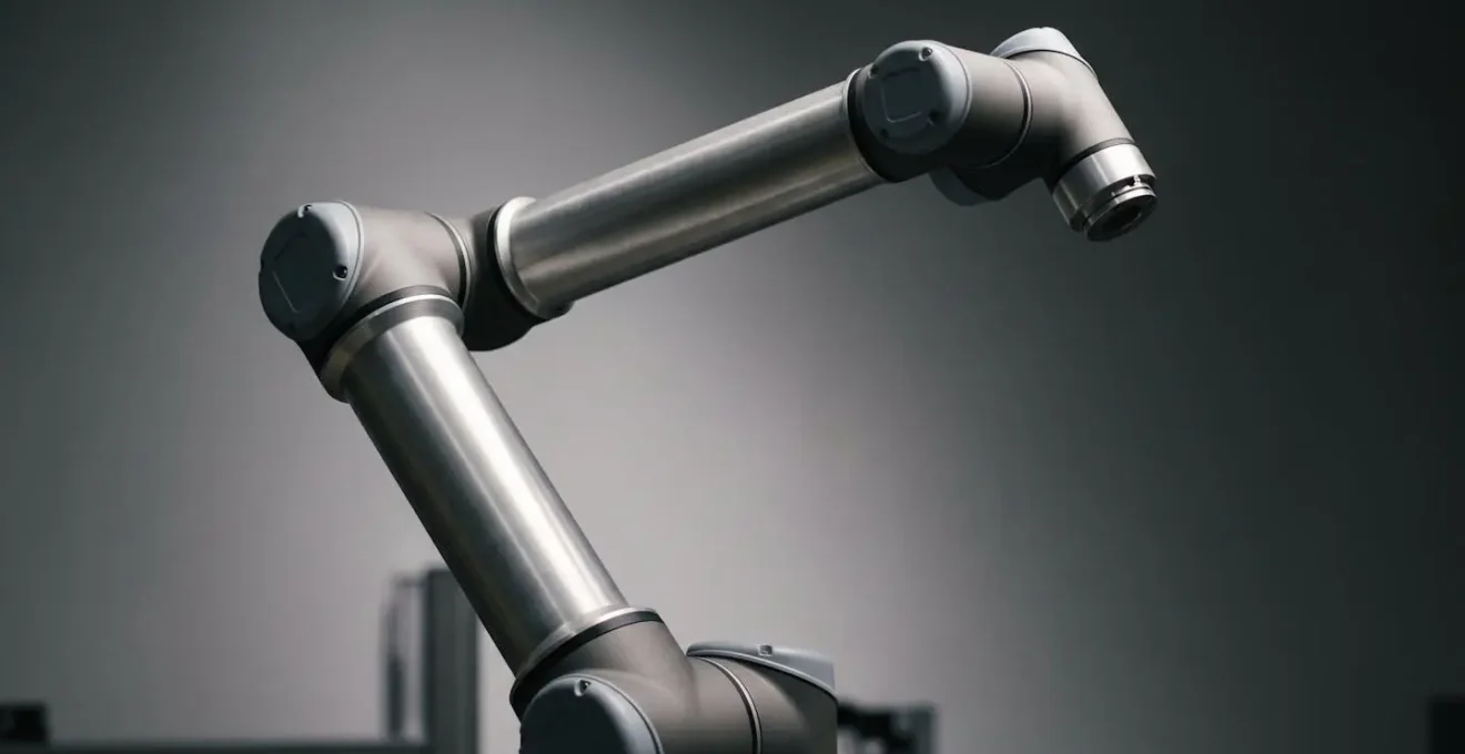Configuration singulière d'un bras robotique avec axes articulaires alignés créant un blocage physique